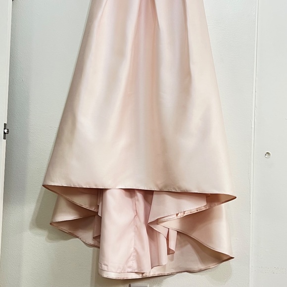 Alfred Sung D699 Strapless High Low Satin Gown - Picture 4 of 12